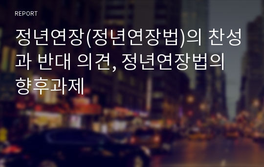 정년연장(정년연장법)의 찬성과 반대 의견, 정년연장법의 향후과제