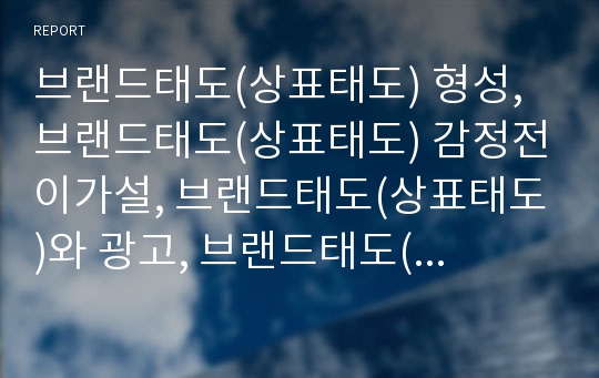 브랜드태도(상표태도) 형성, 브랜드태도(상표태도) 감정전이가설, 브랜드태도(상표태도)와 광고, 브랜드태도(상표태도)와 광고노출, 브랜드태도와 다속성태도모델, 소비자태도변화전략