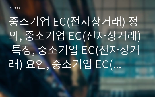 중소기업 EC(전자상거래) 정의, 중소기업 EC(전자상거래) 특징, 중소기업 EC(전자상거래) 요인, 중소기업 EC(전자상거래) 현황, 중소기업 EC(전자상거래) 정보안전, 사례