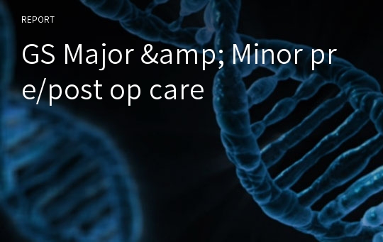 GS Major &amp; Minor pre/post op care