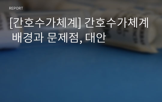 [간호수가체계] 간호수가체계 배경과 문제점, 대안