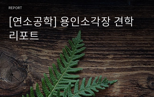 [연소공학] 용인소각장 견학 리포트