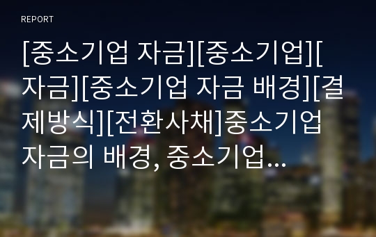 [중소기업 자금][중소기업][자금][중소기업 자금 배경][결제방식][전환사채]중소기업 자금의 배경, 중소기업 자금의 결제방식, 중소기업 자금의 전환사채,중소기업 자금의 지원 분석