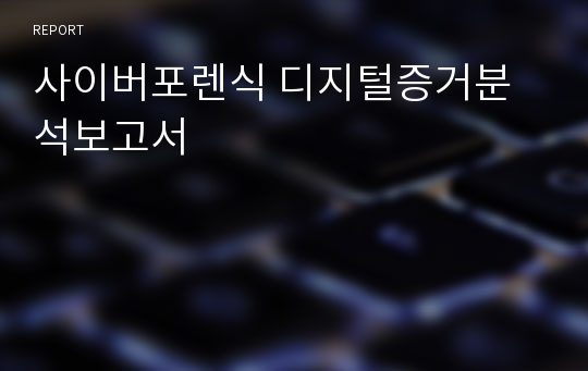 사이버포렌식 디지털증거분석보고서