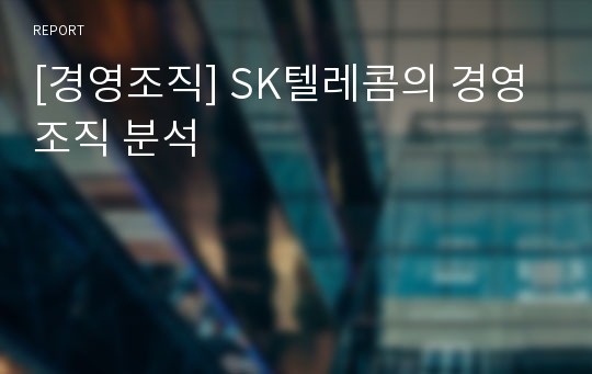 [경영조직] SK텔레콤의 경영조직 분석