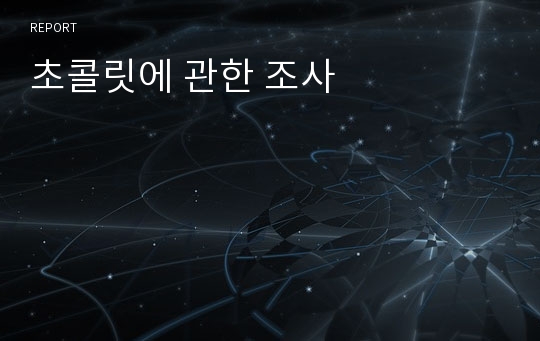 초콜릿에 관한 조사