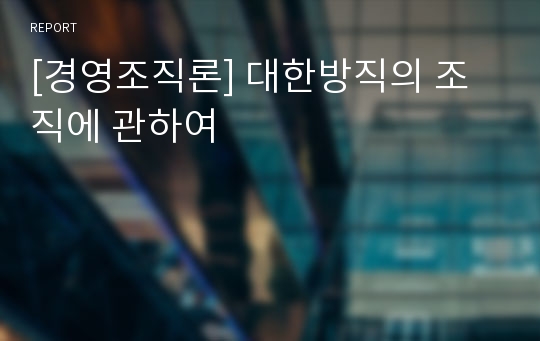 [경영조직론] 대한방직의 조직에 관하여