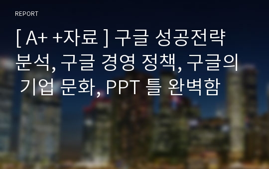 [ A+ +자료 ] 구글 성공전략 분석, 구글 경영 정책, 구글의 기업 문화, PPT 틀 완벽함