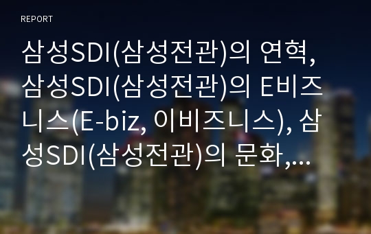 삼성SDI(삼성전관)의 연혁, 삼성SDI(삼성전관)의 E비즈니스(E-biz, 이비즈니스), 삼성SDI(삼성전관)의 문화, 삼성SDI(삼성전관)의 부산사업장, 6시그마 전략 분석