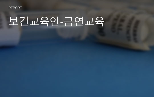 보건교육안-금연교육