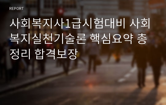 사회복지사1급시험대비 사회복지실천기술론 핵심요약 총정리 합격보장