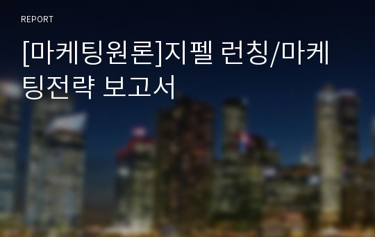 [마케팅원론]지펠 런칭/마케팅전략 보고서