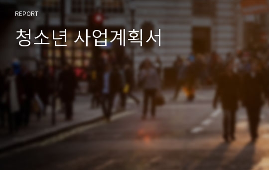 청소년 사업계획서