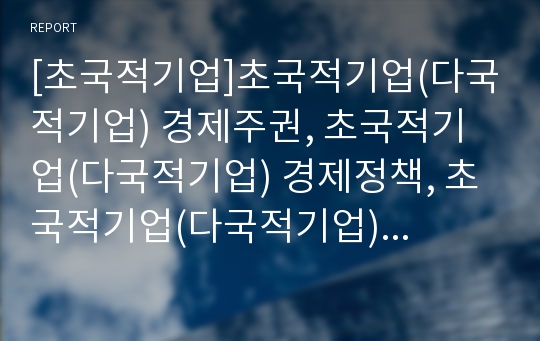 [초국적기업]초국적기업(다국적기업) 경제주권, 초국적기업(다국적기업) 경제정책, 초국적기업(다국적기업) 경제효과, 초국적기업(다국적기업) 한국경제,초국적기업(다국적기업) 세계경제