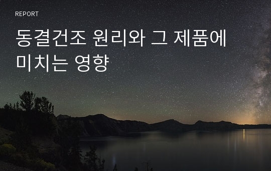 동결건조 원리와 그 제품에 미치는 영향