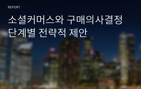 소셜커머스와 구매의사결정 단계별 전략적 제안