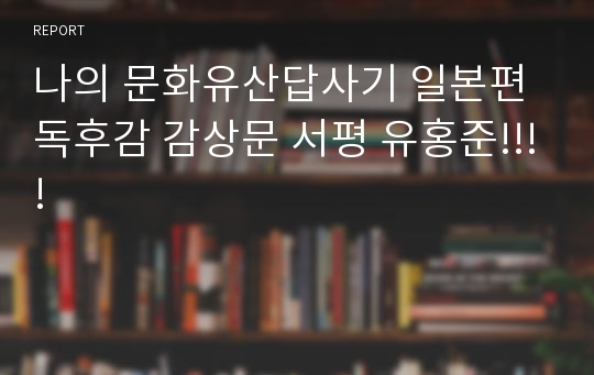 나의 문화유산답사기 일본편 독후감 감상문 서평 유홍준!!!!