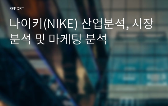 나이키(NIKE) 산업분석, 시장분석 및 마케팅 분석