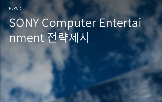 SONY Computer Entertainment 전략제시
