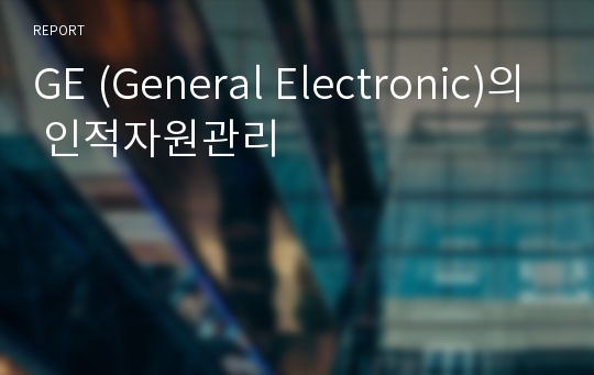 GE (General Electronic)의 인적자원관리