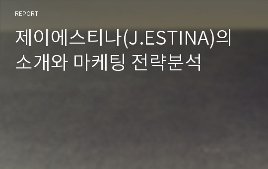 제이에스티나(J.ESTINA)의 소개와 마케팅 전략분석