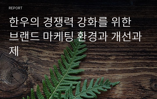 한우의 경쟁력 강화를 위한 브랜드 마케팅 환경과 개선과제