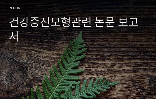 건강증진모형관련 논문 보고서