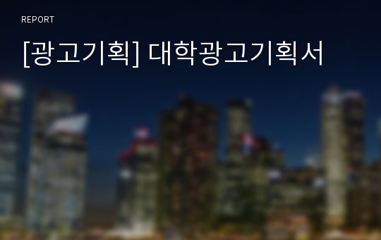 [광고기획] 대학광고기획서