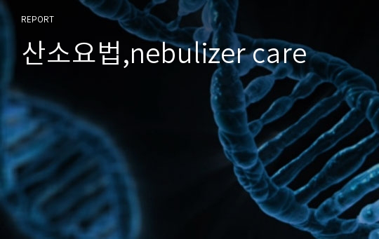 산소요법,nebulizer care