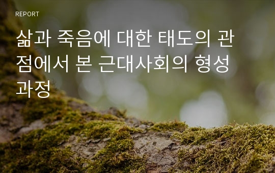 삶과 죽음에 대한 태도의 관점에서 본 근대사회의 형성 과정