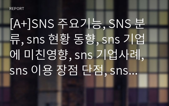 [A+]SNS 주요기능, SNS 분류, sns 현황 동향, sns 기업에 미친영향, sns 기업사례, sns 이용 장점 단점, sns 발전방향, 소셜커머스, sns 활용 기업사례