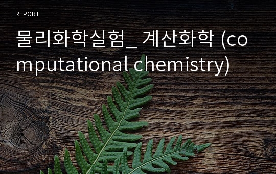 물리화학실험_ 계산화학 (computational chemistry)