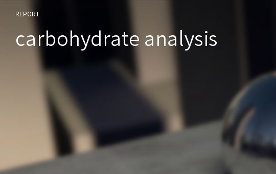 carbohydrate analysis