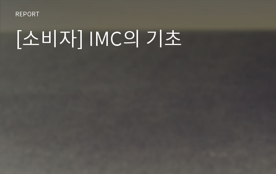 [소비자] IMC의 기초