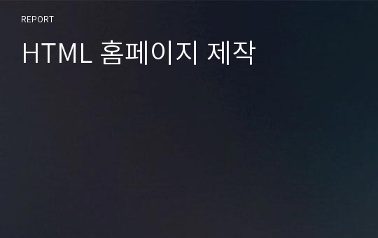 HTML 홈페이지 제작