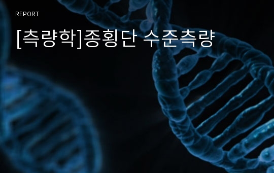 [측량학]종횡단 수준측량