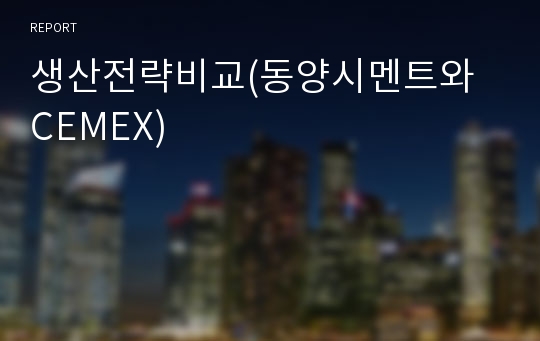 생산전략비교(동양시멘트와 CEMEX)