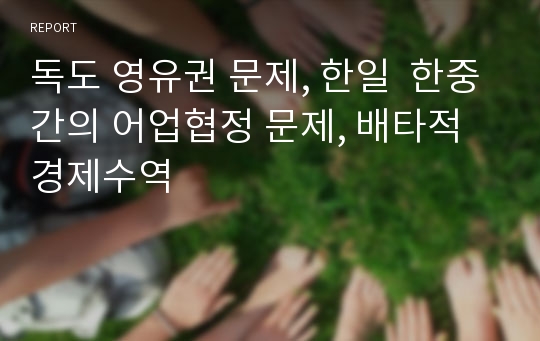 독도 영유권 문제, 한일  한중간의 어업협정 문제, 배타적 경제수역