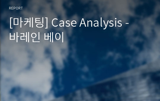 [마케팅] Case Analysis - 바레인 베이