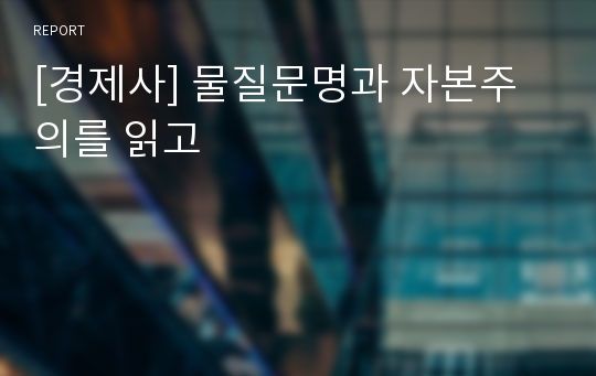 [경제사] 물질문명과 자본주의를 읽고