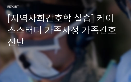 [지역사회간호학 실습] 케이스스터디 가족사정 가족간호진단