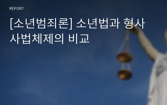 [소년범죄론] 소년법과 형사사법체제의 비교