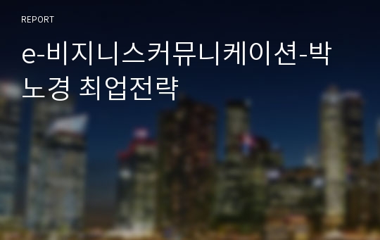 e-비지니스커뮤니케이션-박노경 최업전략
