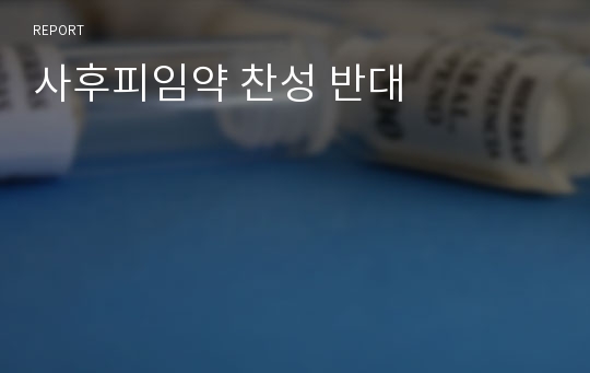 사후피임약 찬성 반대