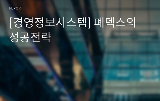 [경영정보시스템] 폐덱스의 성공전략