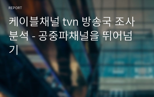 케이블채널 tvn 방송국 조사분석 - 공중파채널을 뛰어넘기