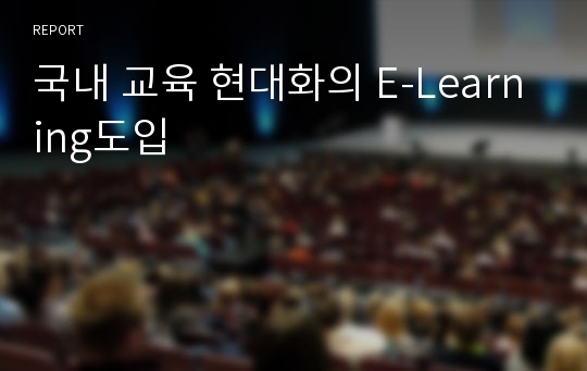 국내 교육 현대화의 E-Learning도입