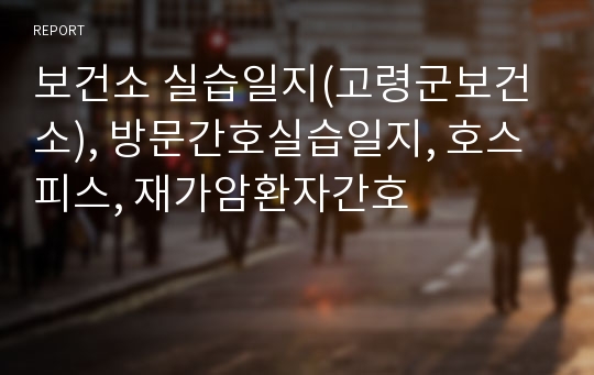 보건소 실습일지(고령군보건소), 방문간호실습일지, 호스피스, 재가암환자간호