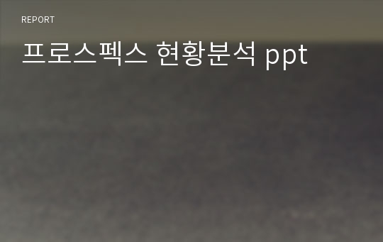 프로스펙스 현황분석 ppt