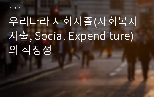 우리나라 사회지출(사회복지지출, Social Expenditure)의 적정성